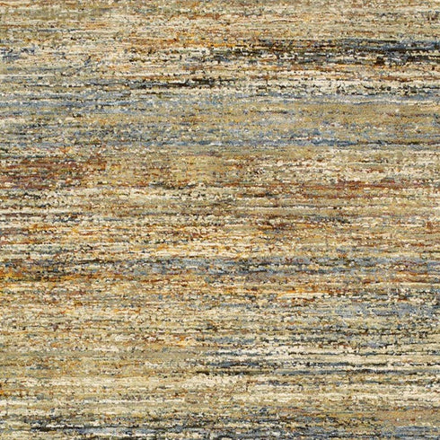 2' X 8' Gold And Slate Abstract Runner Rug